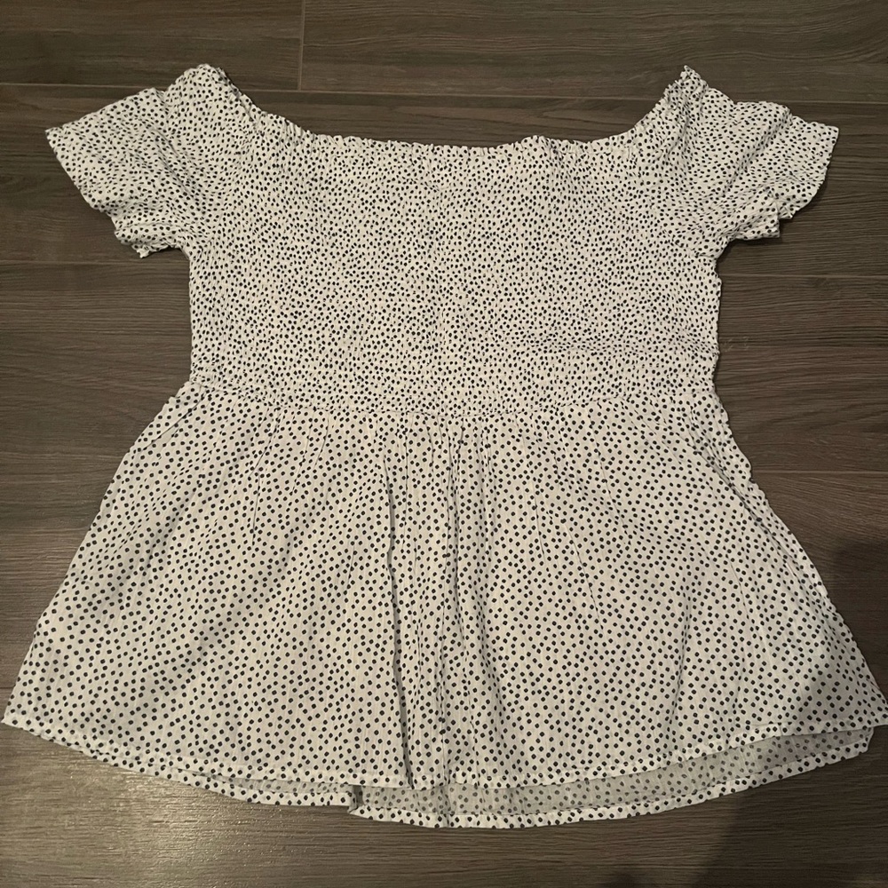 Large peplum off the shoulder shirt